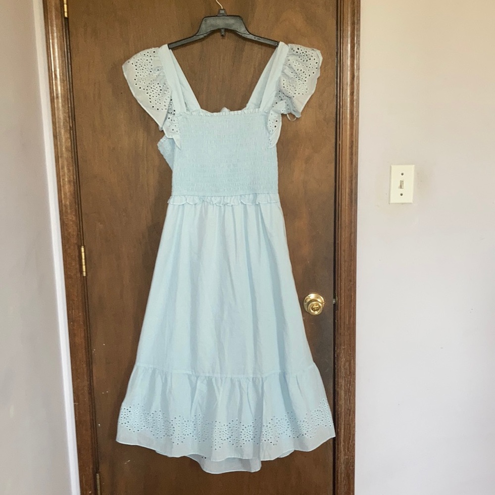 Relisted LC Lauren Conrad floral eyelet detail smock top tie back dress XL XXL - Picture 5 of 17